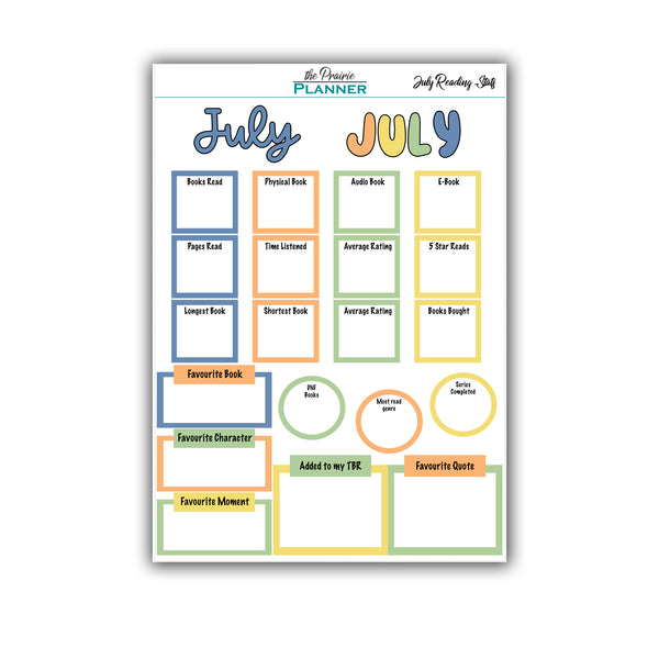 July 2026 Book Journal Kit