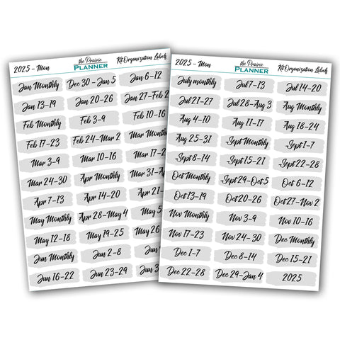 2025 Kit Organization Labels