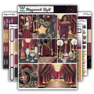 Masquerade Night | Weekly Planner Kit