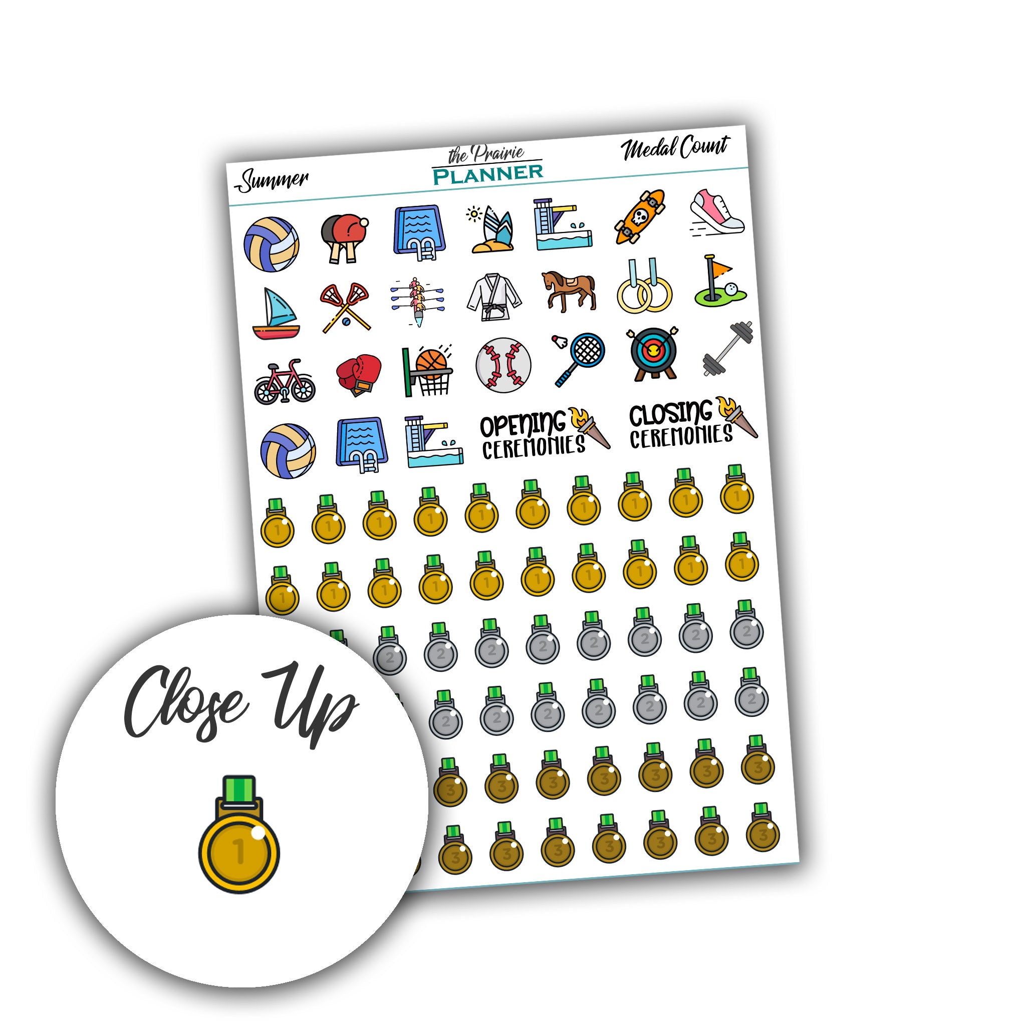 Medal Count - Summer - Planner Stickers