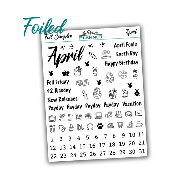 FOIL Monthly Sampler - Jan - June - Planner Stickers