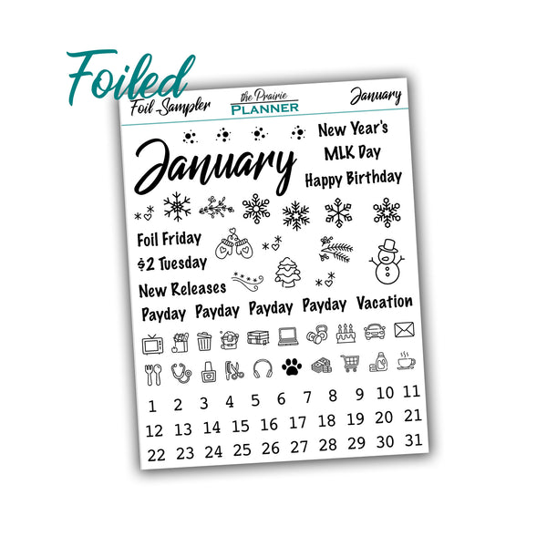 FOIL Monthly Sampler - Jan - June - Planner Stickers