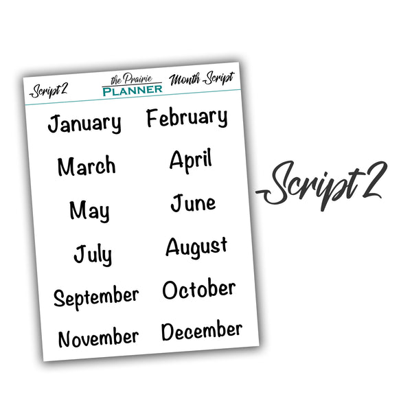 FOIL Month Scripts - Planner Stickers