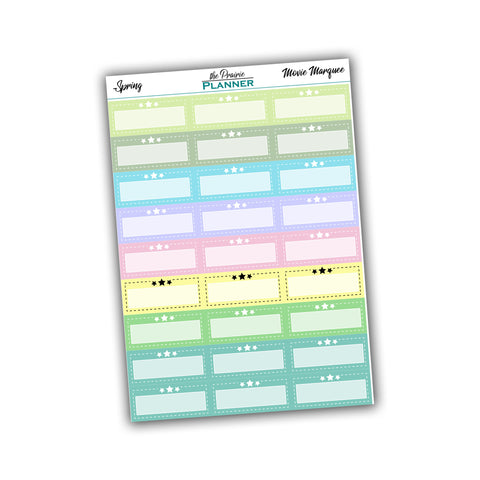 Movie Marquee - Spring Multi Colour - Planner Stickers