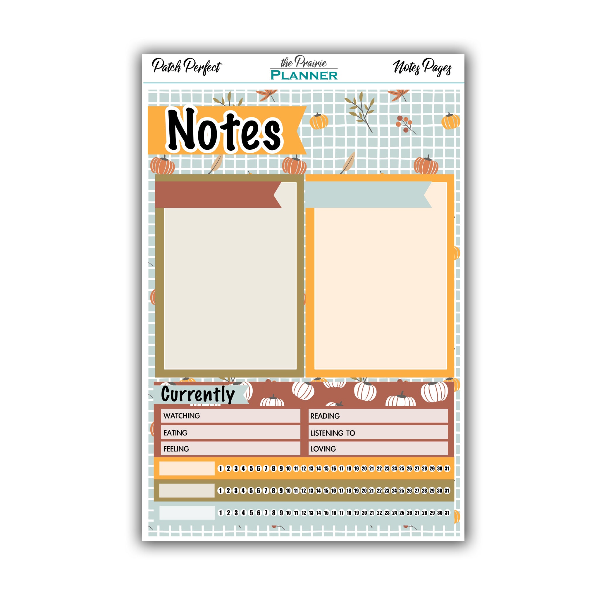 Patch Perfect | Monthly Notes – the Prairie Planner