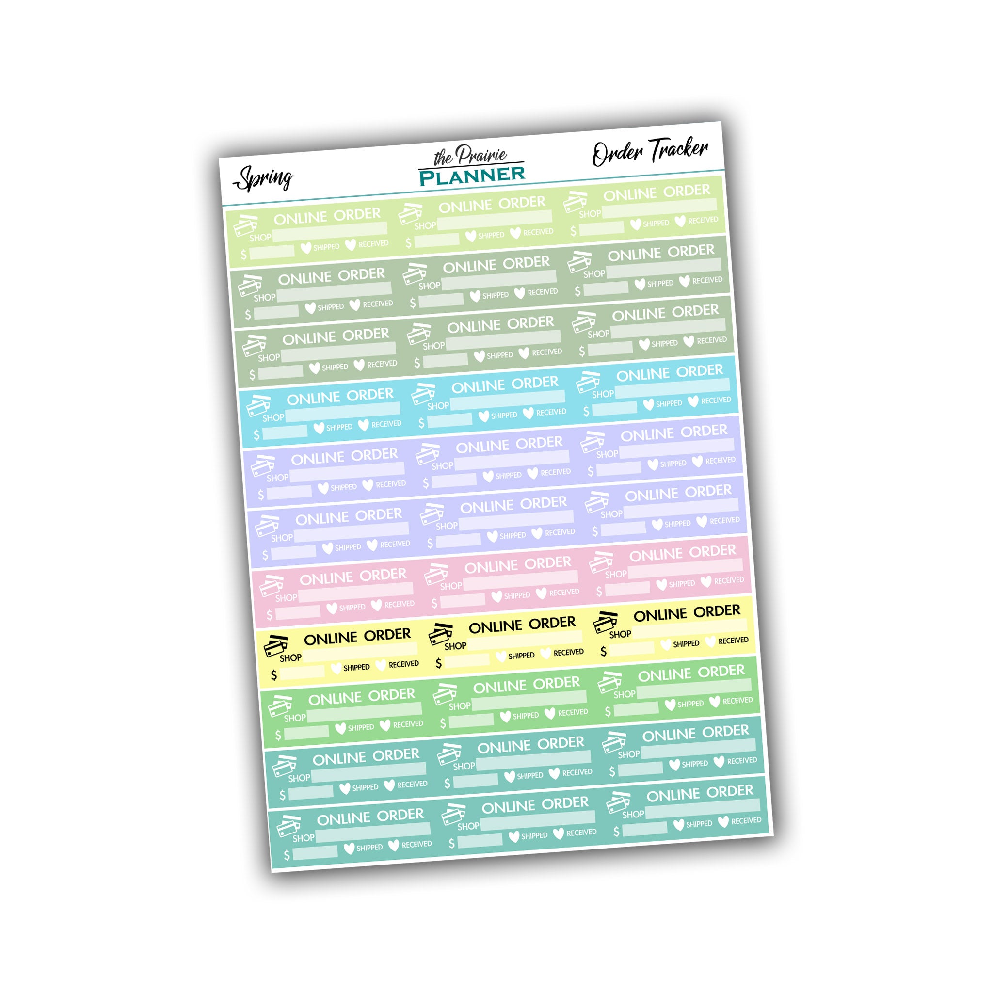 Order Tracker - Spring Multi-Colour - Planner Stickers