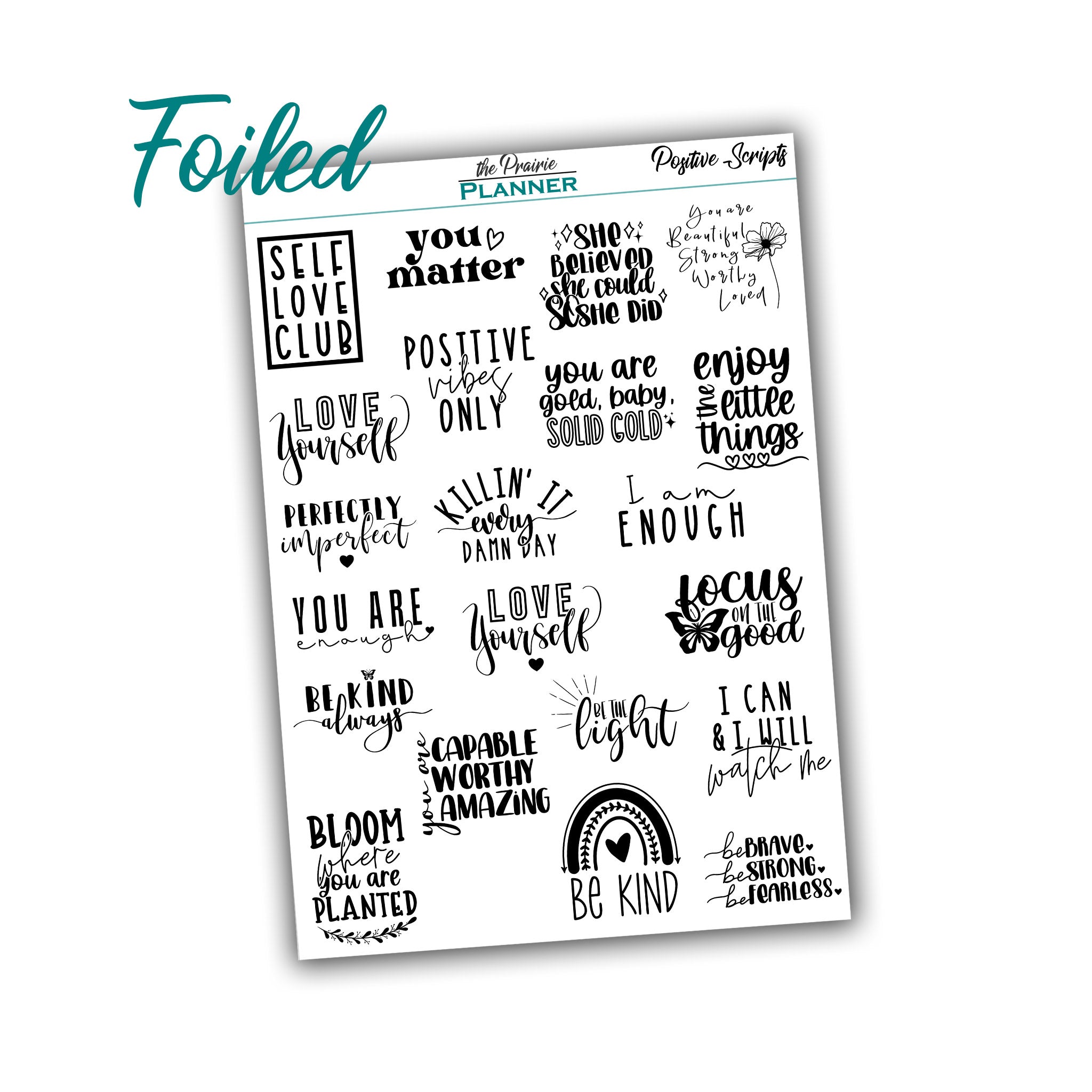 FOIL Positive Quotes - Planner Stickers