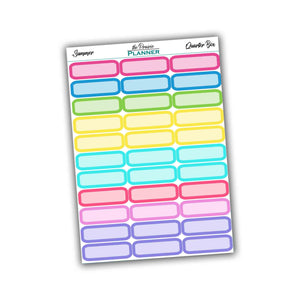 Quarter Boxes - Winter Multi-Colour - Planner Stickers
