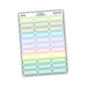 Quarter Boxes - Spring Multi-Colour - Planner Stickers