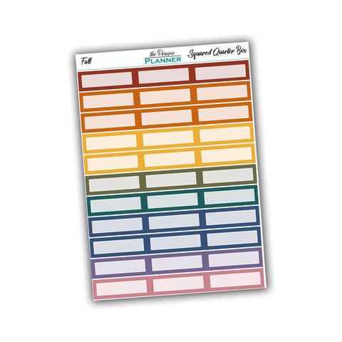 Squared Quarter Boxes - Fall Multi Colour