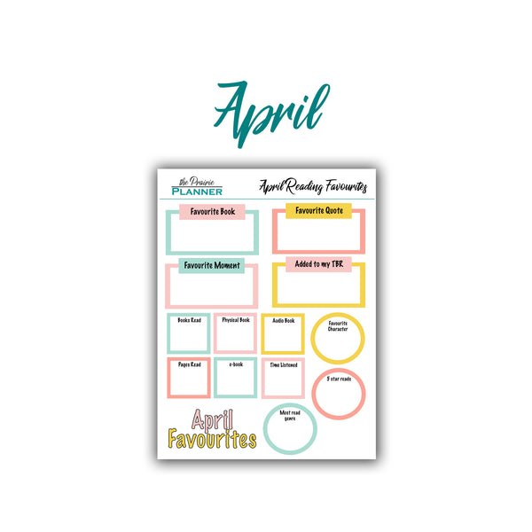 2026 Monthly Reading Favourites