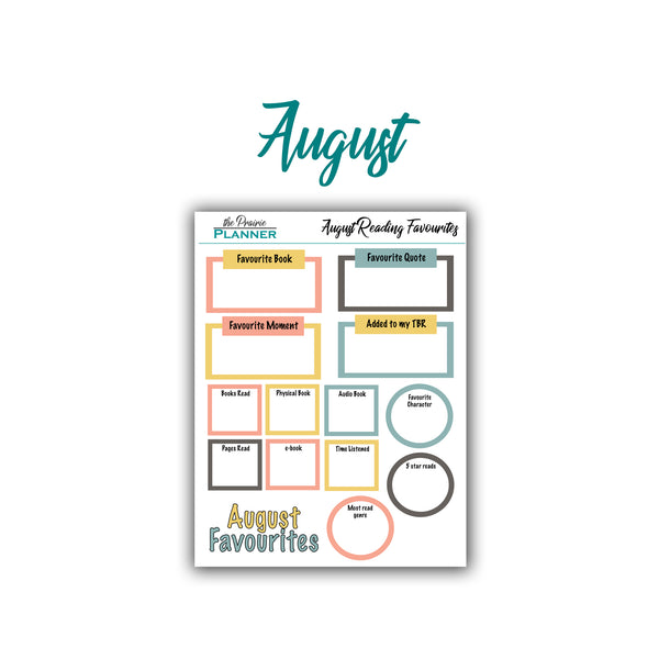 2026 Monthly Reading Favourites