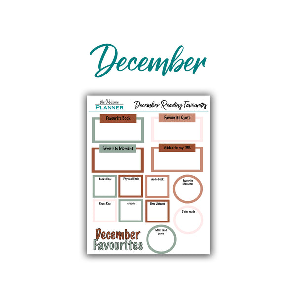 2026 Monthly Reading Favourites