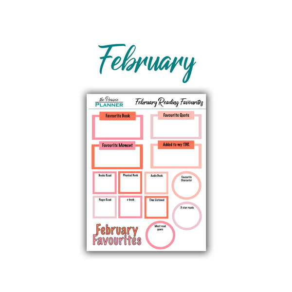 2026 Monthly Reading Favourites