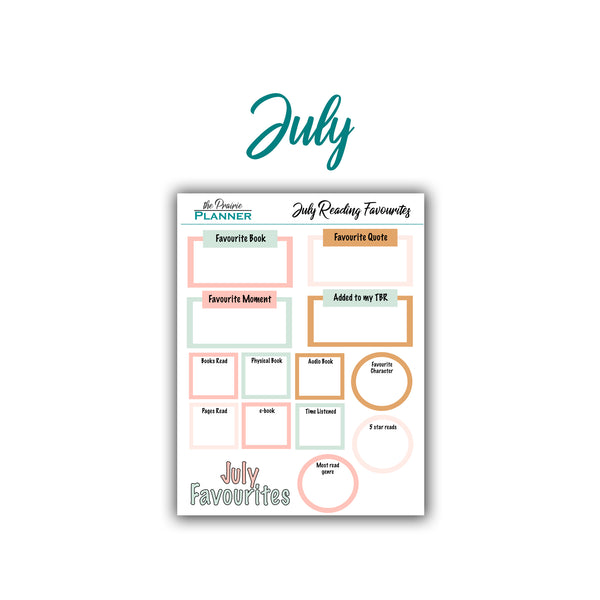2026 Monthly Reading Favourites