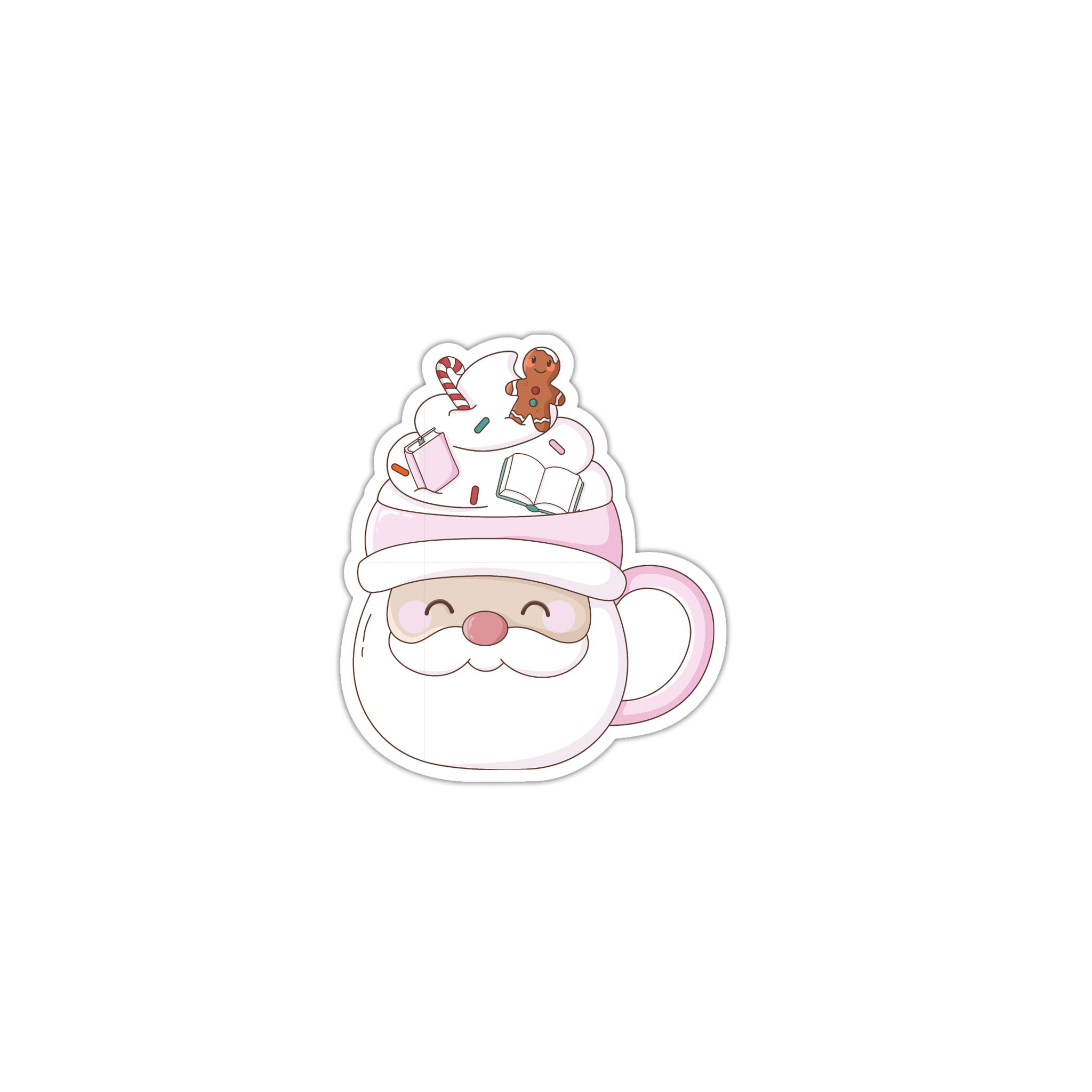 Santa Mug Die Cut Sticker