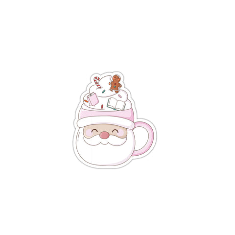 Santa Mug Die Cut Sticker
