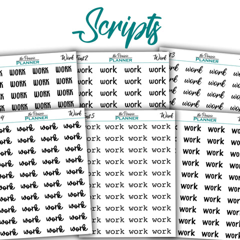 Script Stickers | Planner Stickers