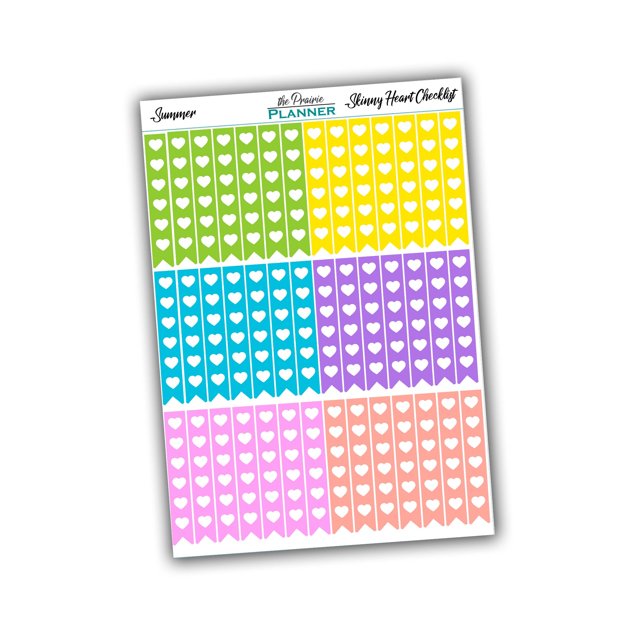 Skinny Heart Checklists - Summer Multi-Colour