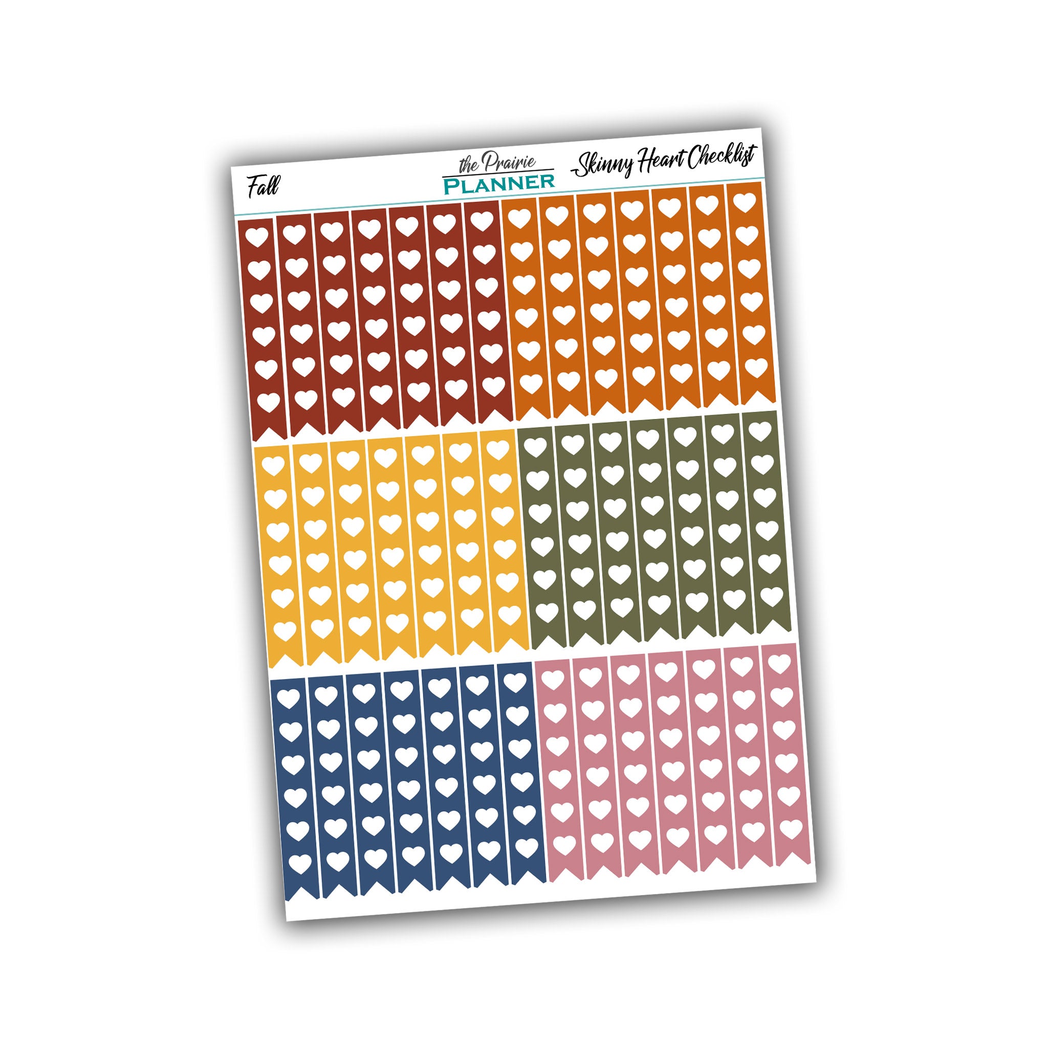 Skinny Heart Checklists - Fall Multi-Colour