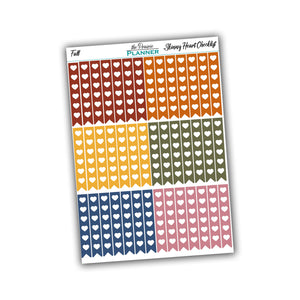 Skinny Heart Checklists - Fall Multi-Colour