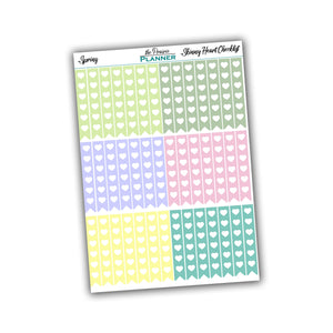 Skinny Heart Checklists - Spring Multi-Colour - Planner Stickers