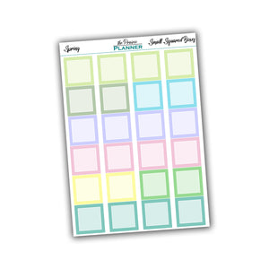 Small Squared Boxes - Spring Multi-Colour - Planner Stickers