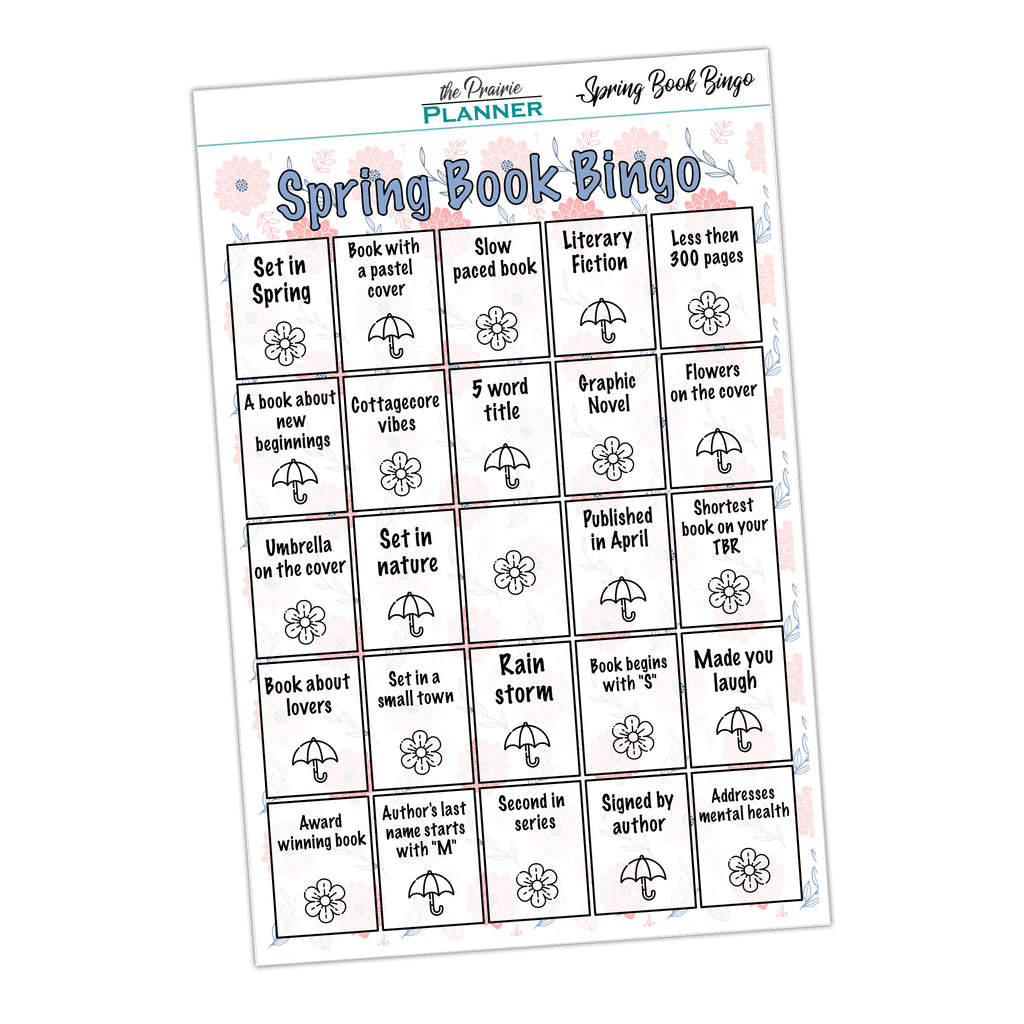 Prairie Spring Book Spring Book Bingo – the Prairie Planner