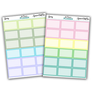 Squared Half Boxes - Spring Multi Colour - Planner Stickers