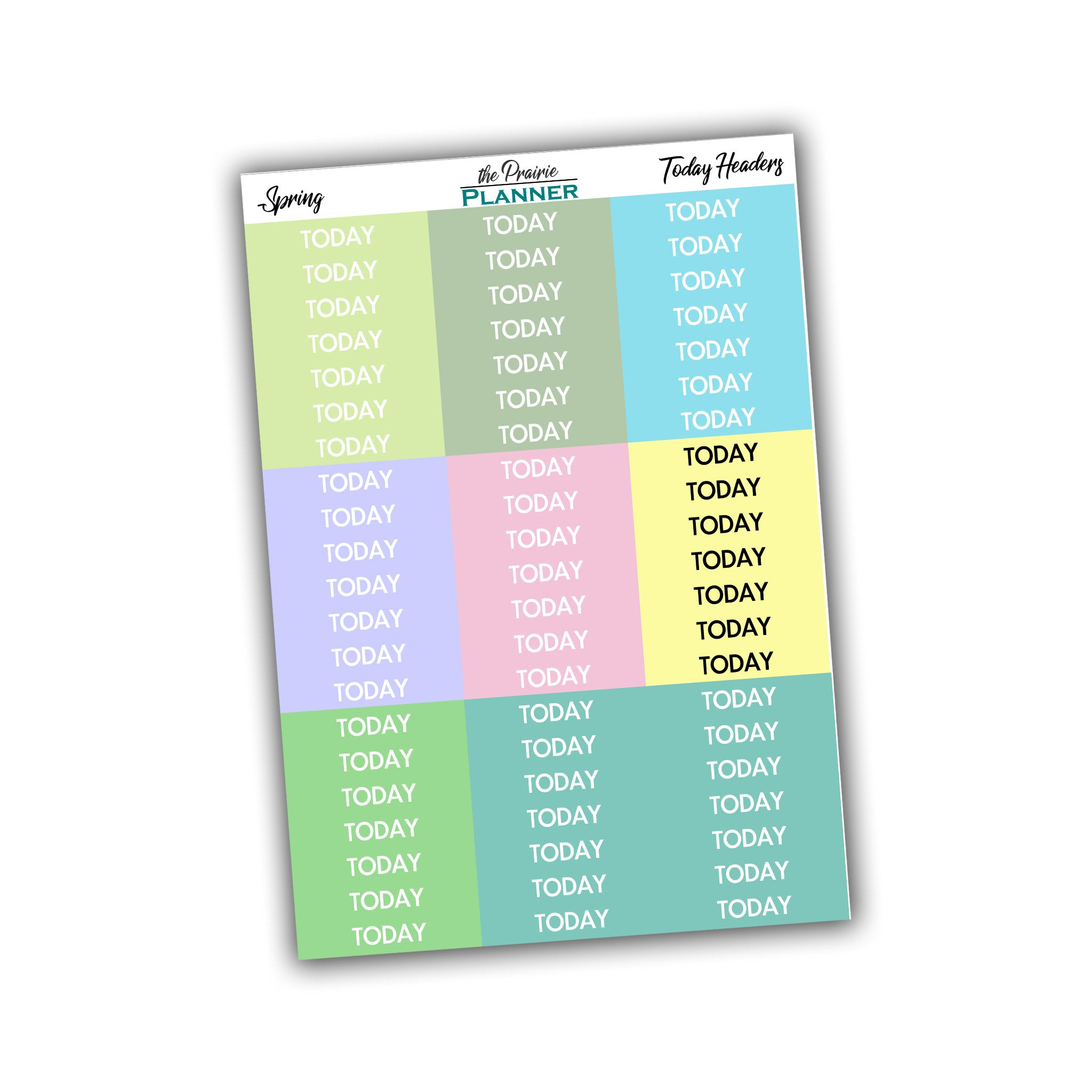 Today Headers - Spring Multi-Colour - Planner Stickers