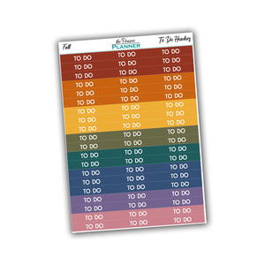 To Do Headers - Fall Multi-Colour