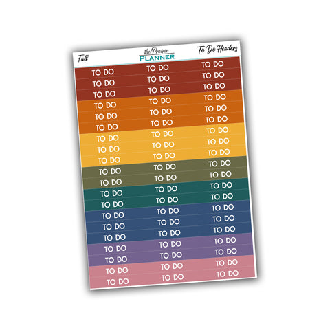 To Do Headers - Fall Multi-Colour