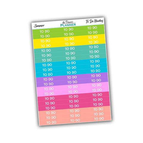To Do Headers - Summer Multi-Colour