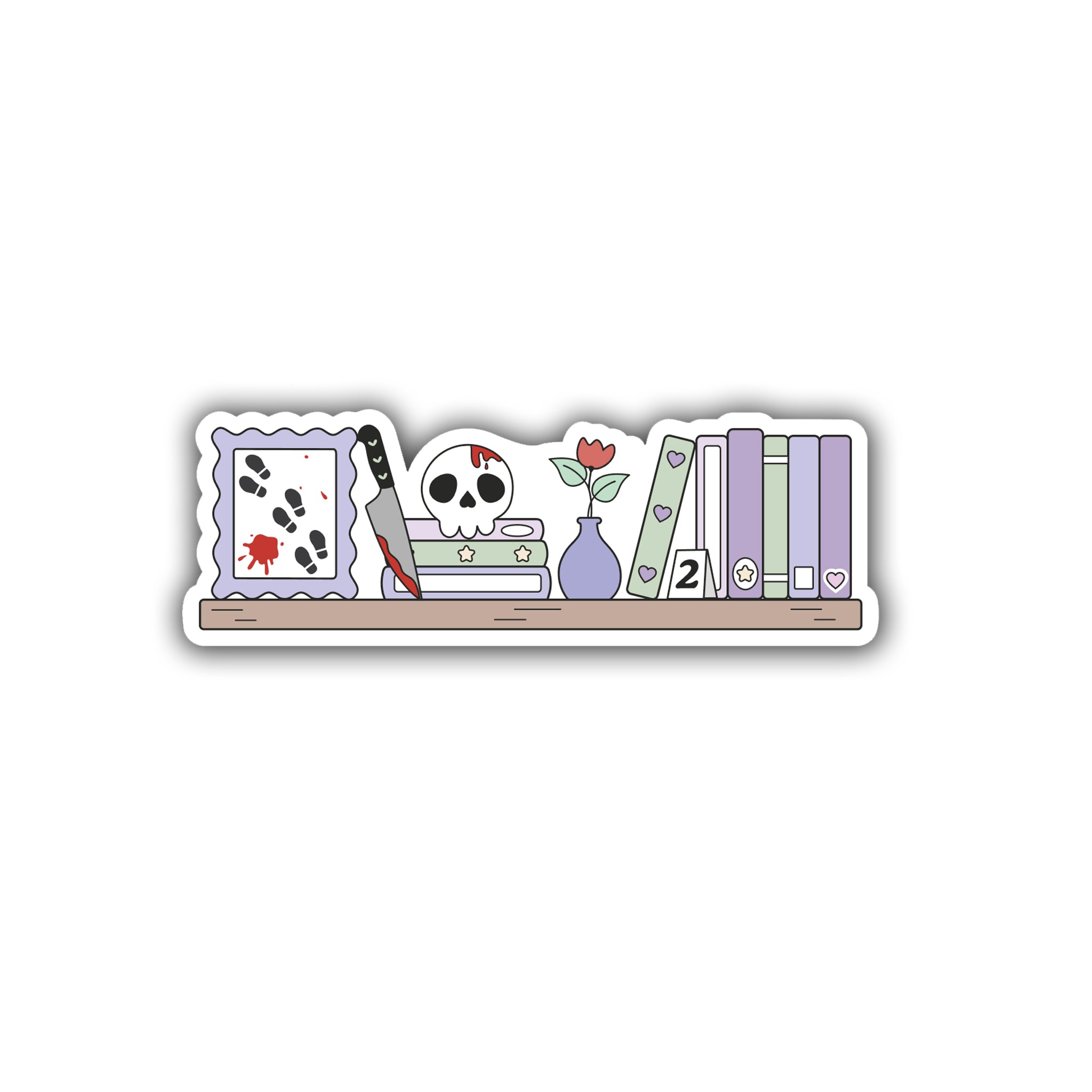 True Crime Bookshelf Die Cut Sticker