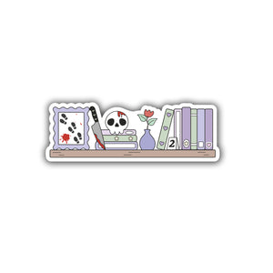 True Crime Bookshelf Die Cut Sticker