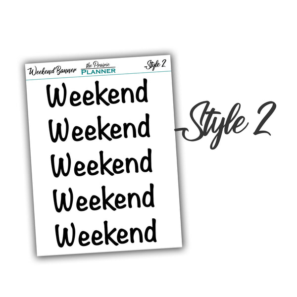 FOIL Weekend Banners - Planner Stickers