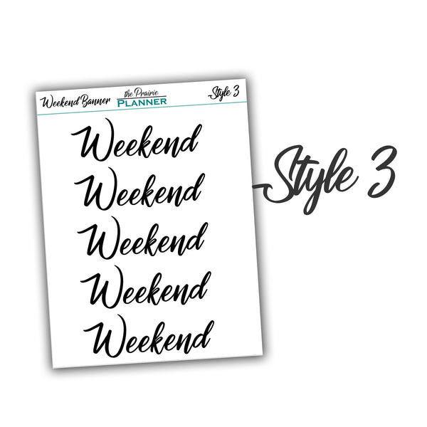 FOIL Weekend Banners - Planner Stickers