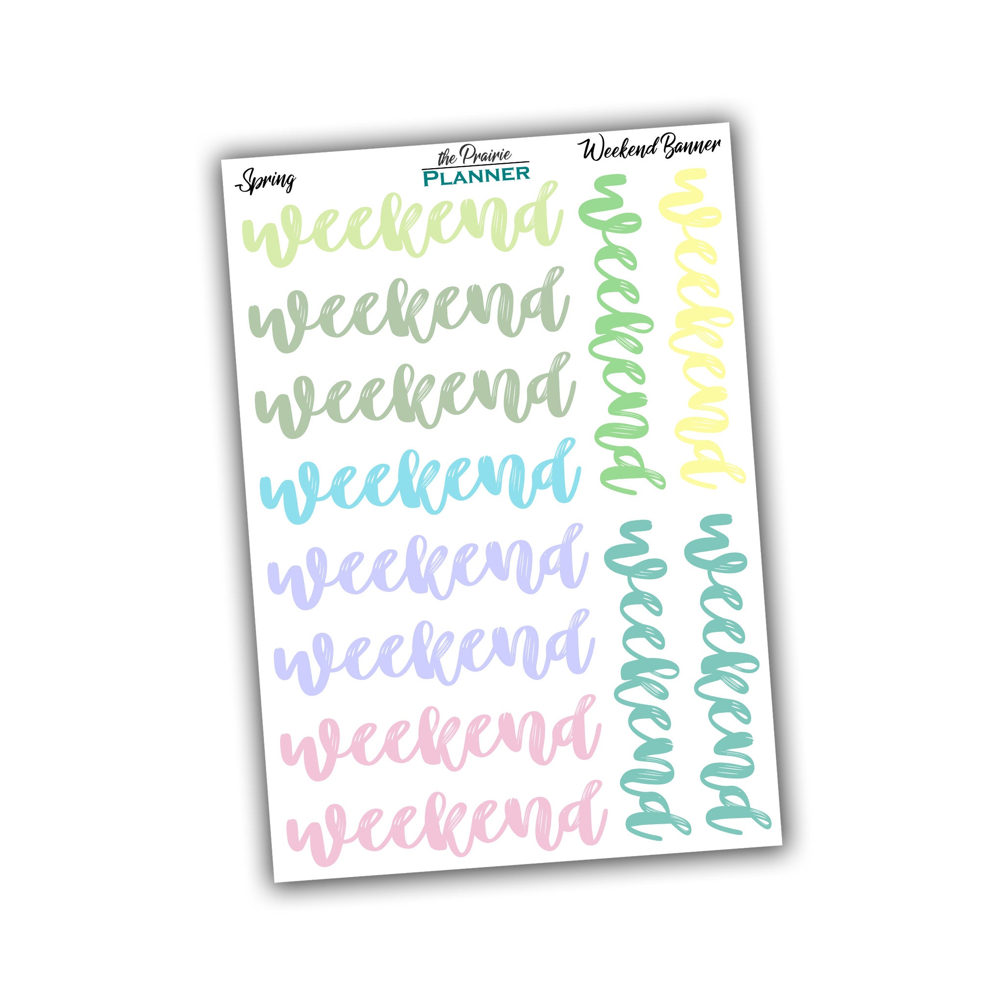 Weekend Banners - Spring Multi-Colour - Planner Stickers