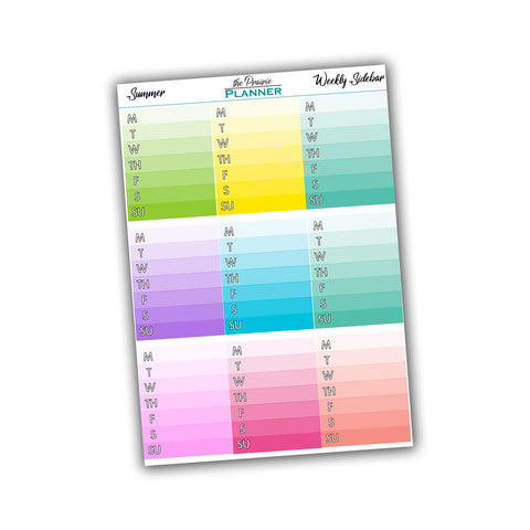 Weekly Sidebar - Summer Multi-Colour