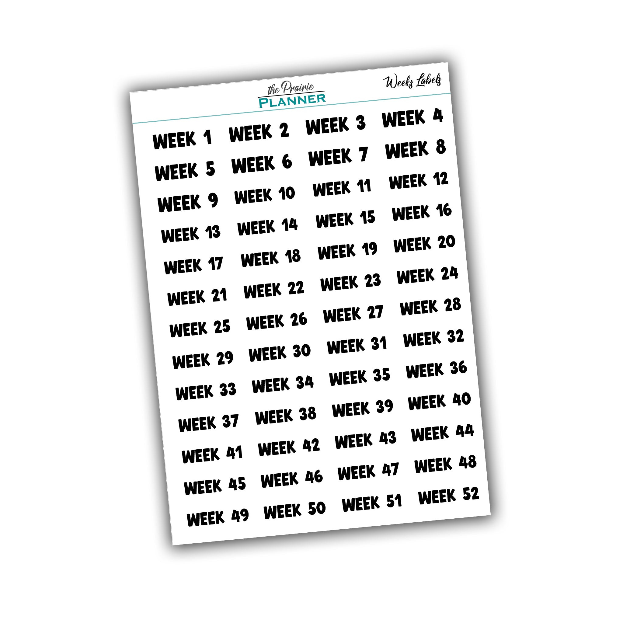 Weeks Labels