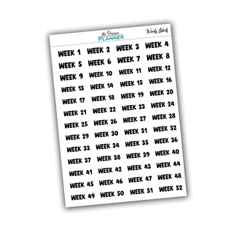 Weeks Labels