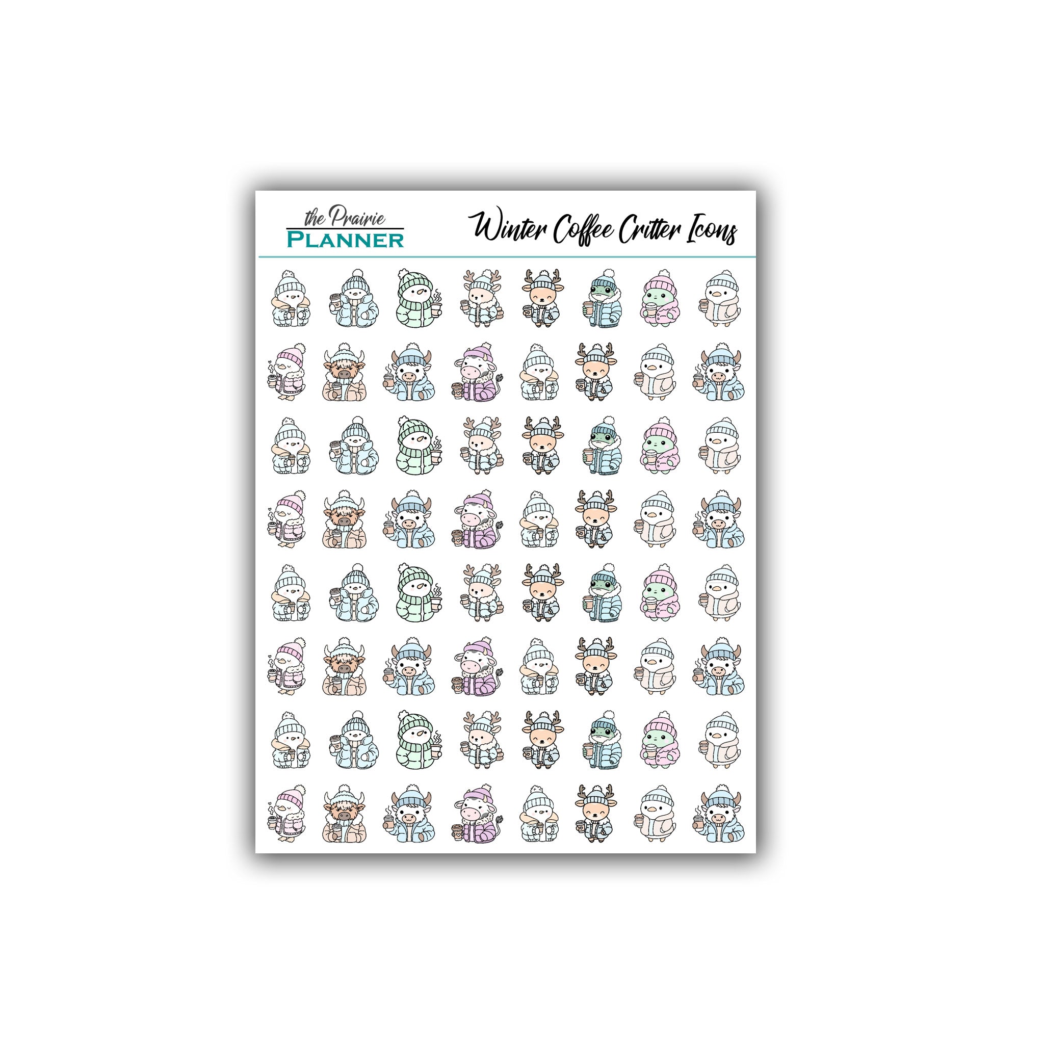 Winter Coffee Critter Icons