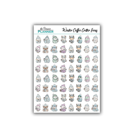 Winter Coffee Critter Icons