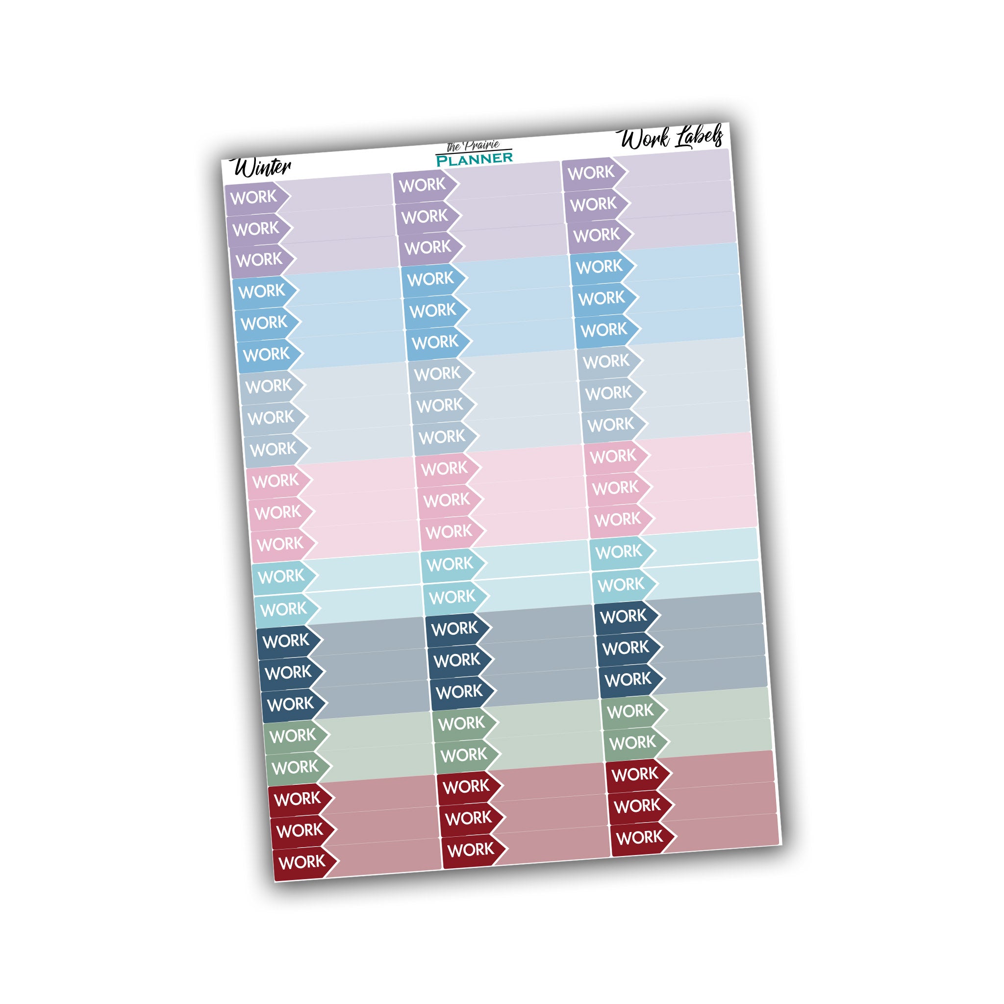 Work Labels - Winter Multi-Colour