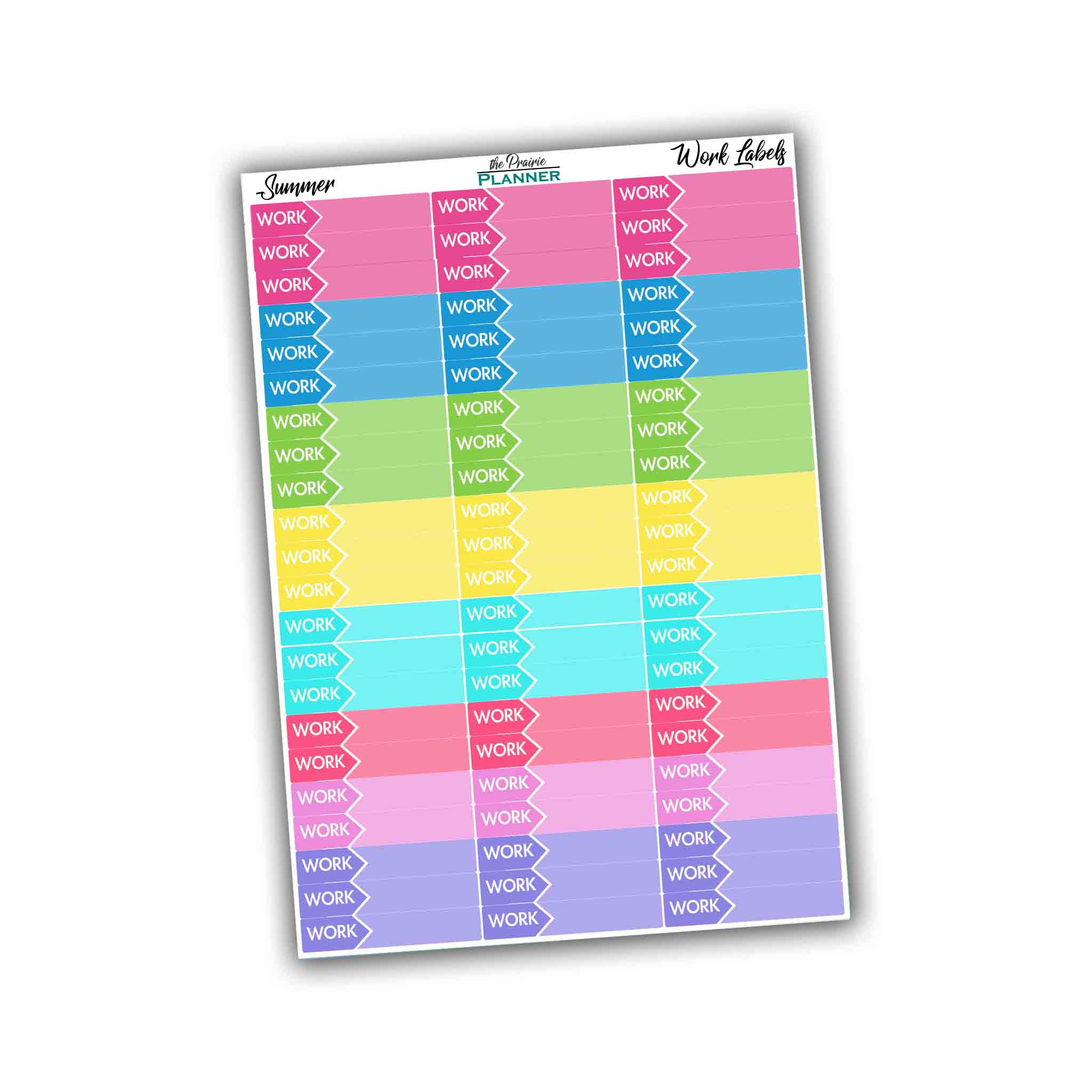 Work Labels - Summer Multi-Colour