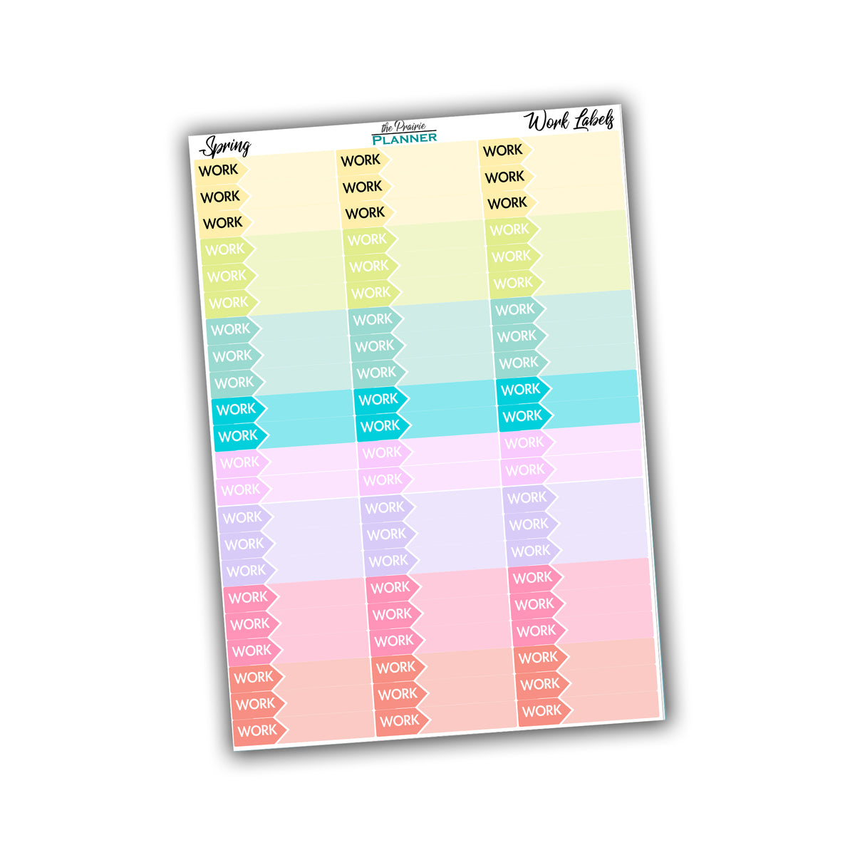 Work Labels - Spring Multi-Colour – the Prairie Planner