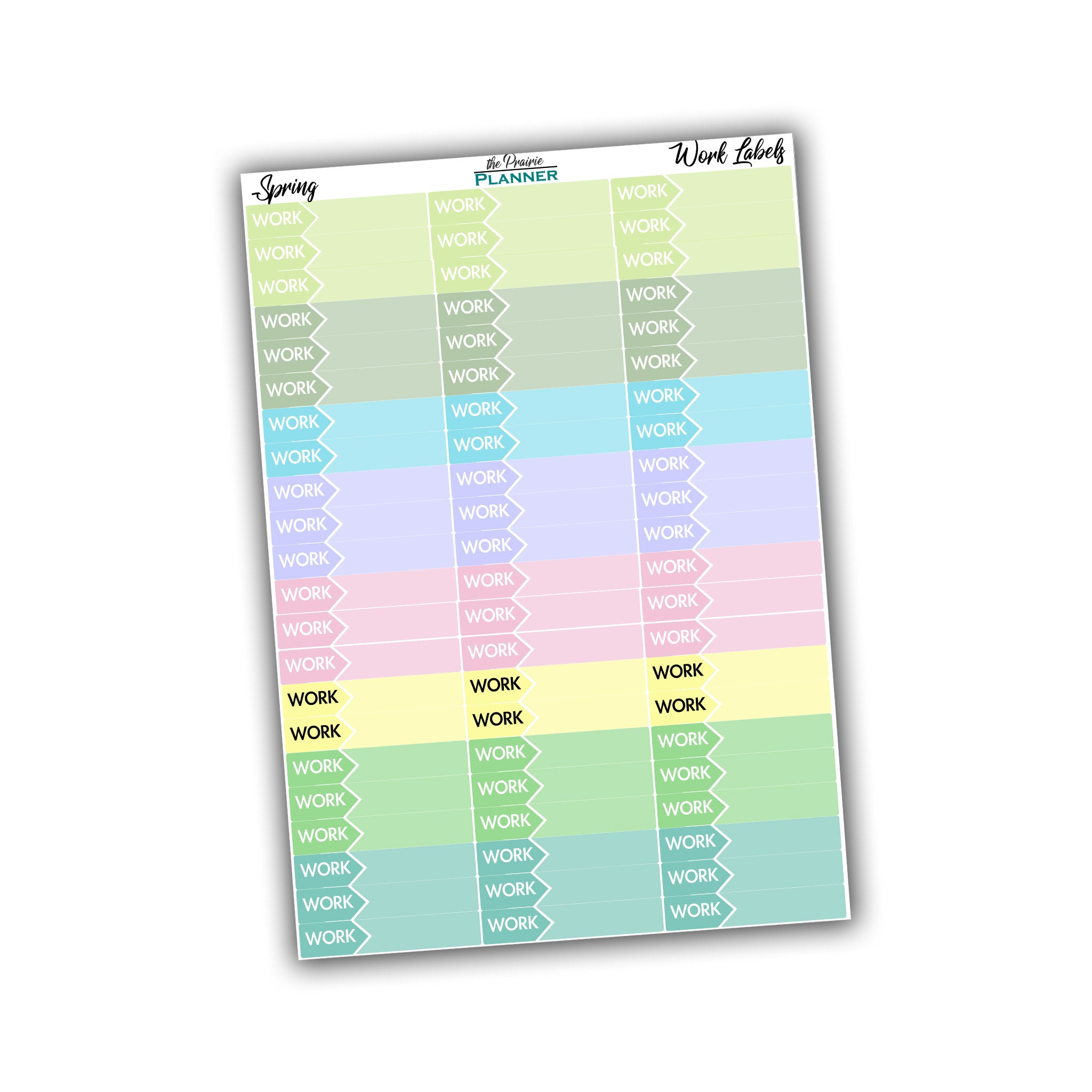 Work Labels - Fall Multi-Colour - Planner Stickers