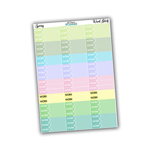 Work Labels - Spring Multi-Colour - Planner Stickers