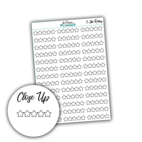 5 Star Rating - Planner Stickers
