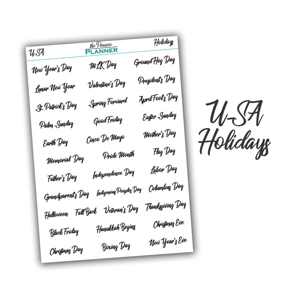 FOIL Holidays Option 2 (CAN & USA) - Planner Stickers